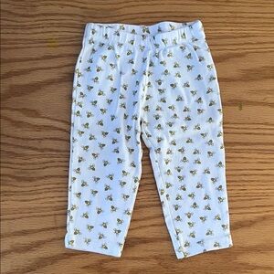 White Bee Print Kids Sweatpants